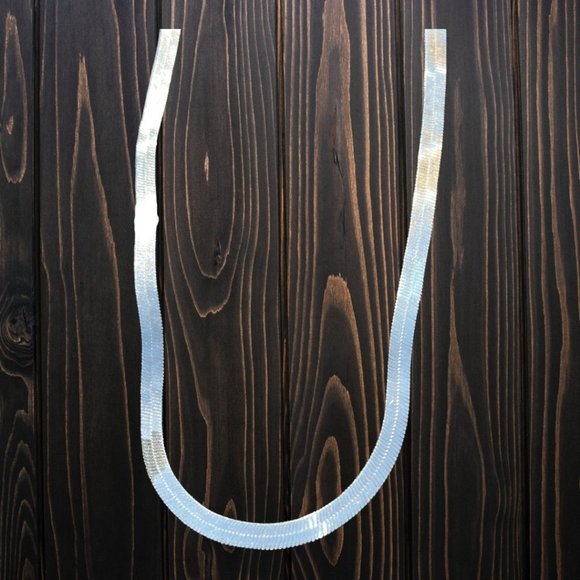 Italy 925 Sterling Silver Herringbone Vintage Pristine Chain 24.25" - Picture 2 of 12